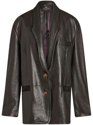 ETRO single-breasted nappa-leather jacket - Black