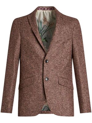 ETRO single-breasted tweed blazer - Brown