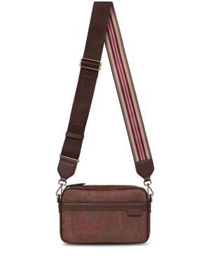 ETRO small paisley-print leather crossbody bag - Brown