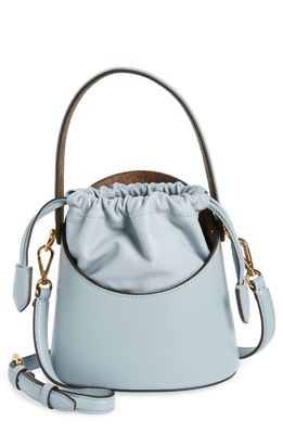 Etro Small Saturno Leather Bucket Bag in Blu