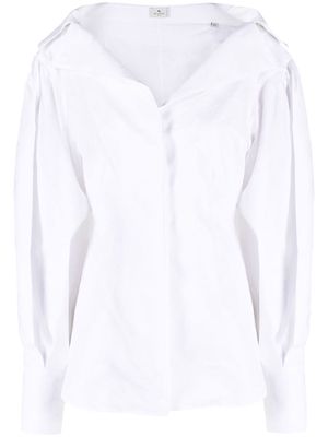ETRO spread-collar poplin shirt - White