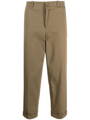 ETRO straight-leg cropped trousers - Brown