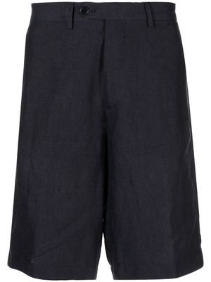ETRO straight-leg linen Bermuda shorts - Blue