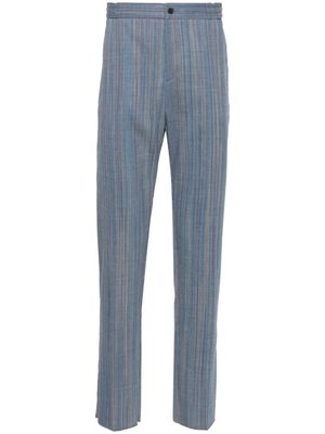 ETRO stripe-jacquard tapered-leg trousers - Blue