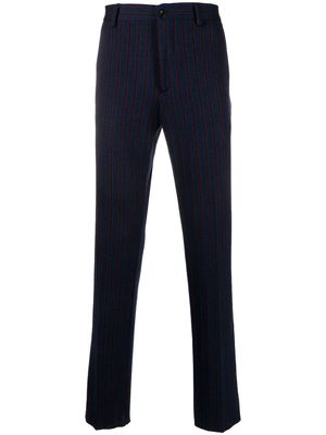 ETRO stripe-pattern straight-leg trousers - Blue