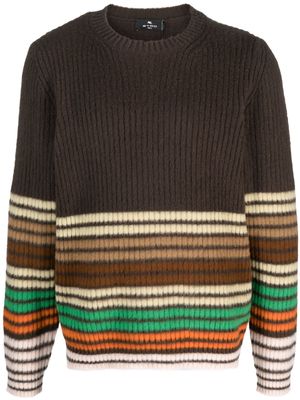 ETRO stripe-pattern wool jumper - Brown