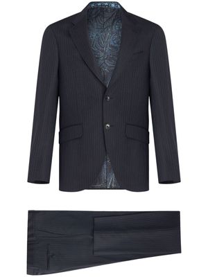 ETRO stripe-pattern wool suit - Black