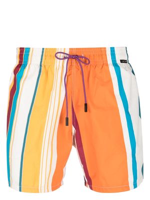 ETRO striped drawstring swim shorts - Neutrals