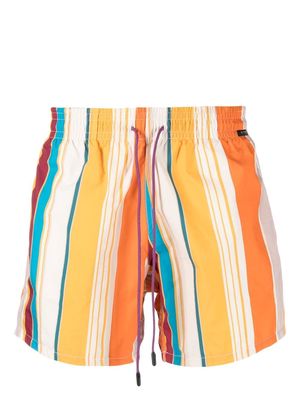 ETRO striped drawstring swim shorts - Orange