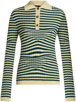 ETRO striped knit polo shirt - Green