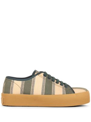 ETRO striped lace-up sneakers - Green