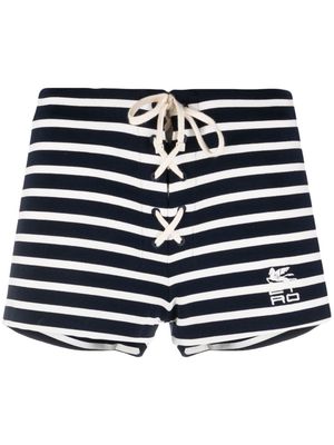 ETRO striped logo shorts - Blue