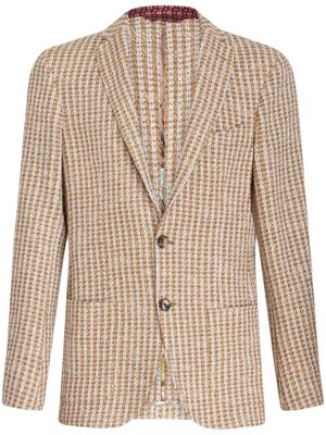 ETRO striped patterned-jacquard blazer - Brown