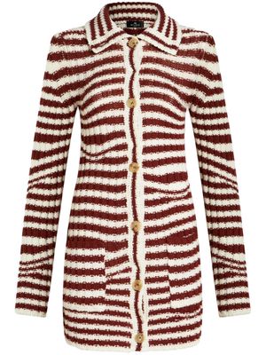 ETRO striped wool cardigan - Red