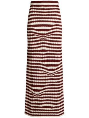 ETRO striped wool maxi skirt - Red