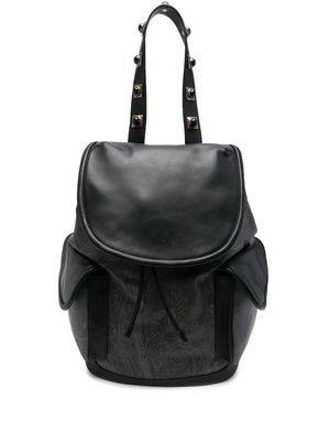ETRO studded leather backpack - Black