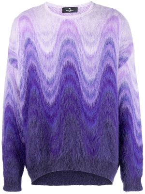ETRO swirl-print mohair-wool brushed jumper - Purple