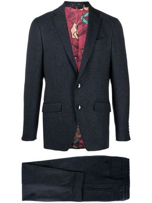 ETRO tailored textured two-piece suit - Blue