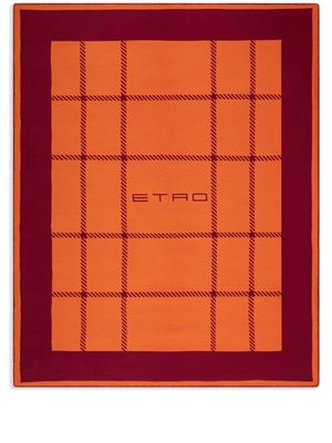 ETRO tartan-check wool blend throw blanket - Red