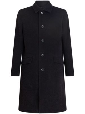 ETRO textured-finish button-down coat - Black