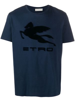 ETRO textured logo T-shirt - Blue