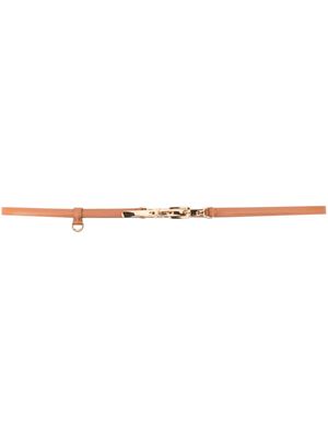ETRO thin buckle-fastening leather belt - Brown