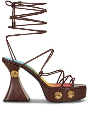ETRO tie-fastening platform sandals - Brown