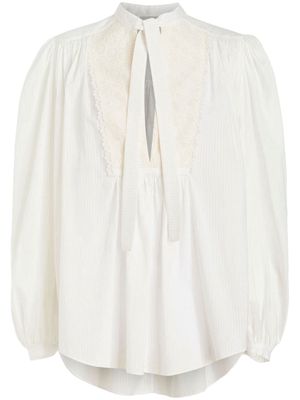 ETRO tie-front long-sleeve blouse - White