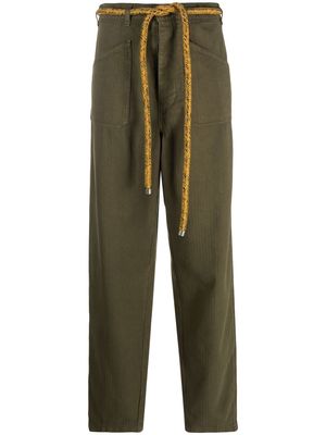ETRO tie-waist cotton trousers - Green