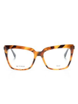 ETRO tortoiseshell butterfly-frame glasses - Brown