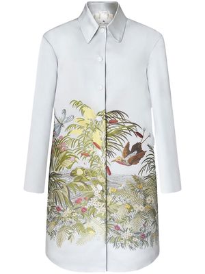 ETRO tropical embroidered single-breasted coat - White