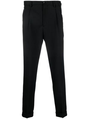 ETRO turn-up tapered wool trousers - Black