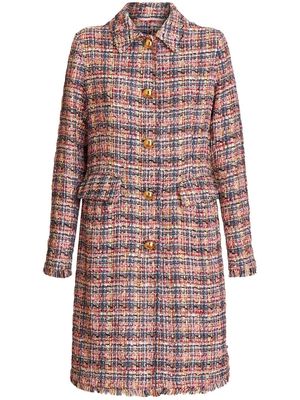 ETRO tweed single-breasted coat - Pink