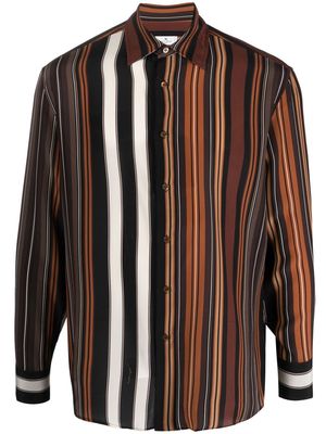 ETRO vertical-stripe long-sleeve shirt - Black
