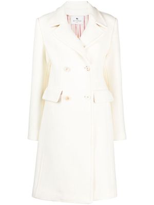 ETRO virgin wool double-breasted coat - White