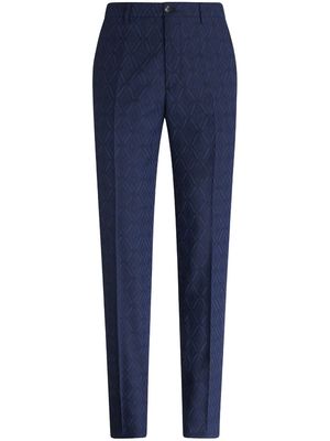 ETRO virgin wool jacquard trousers - Blue