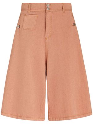 ETRO wide-leg denim shorts - Orange