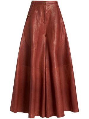ETRO wide-leg leather trousers - Red
