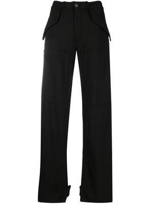 ETRO wide-leg virgin-wool trousers - Black