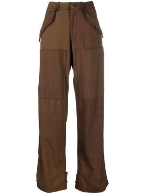 ETRO wide-leg virgin-wool trousers - Brown