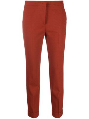 ETRO wool-blend jacquard tapered trousers - Orange