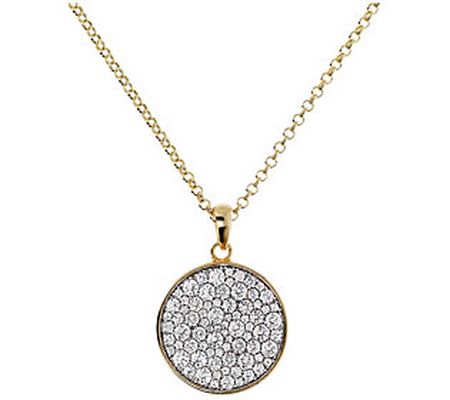 Etrusca Silver 3.10 cttw Pave' CZ Pendant with hain