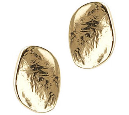 Etrusca Silver Textured Wavy Free-form Disc Ear rings