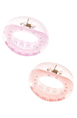 Ettika 2-Pack Assorted Oval Claw Clips in Light Purple/Light Pink