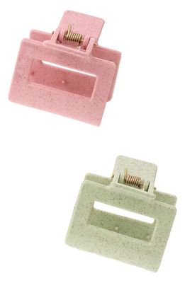 Ettika 2-Pack Assorted Pastel Rectangle Claw Clips in Light Green/Light Pink
