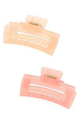 Ettika 2-Pack Assorted Rectangle Claw Clips in Blush/Coral