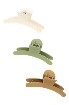 Ettika 3-Pack Assorted Neutral Claw Clips in Green/Cream/Brown