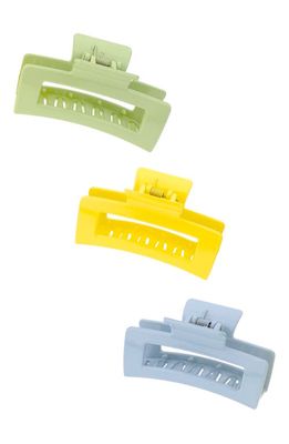 Ettika 3-Pack Assorted Sprint Rectangle Claw Clips in Yellow/Blue/Green