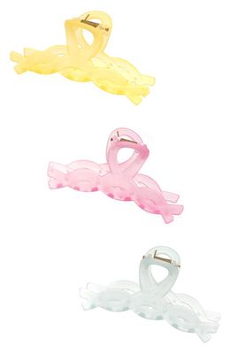 Ettika 3-Pack Assorted Twist Claw Clips in Pink/Yellow/Light Blue