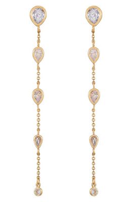 Ettika Bezel Linear Drop Earrings in Gold